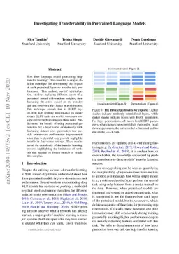 Investigating Transferability in Pretrained Language Models