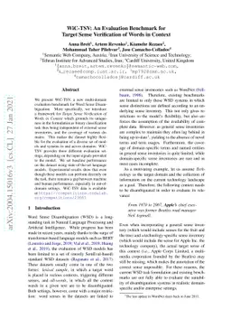 WiC-TSV: An Evaluation Benchmark for Target Sense Verification of Words
  in Context