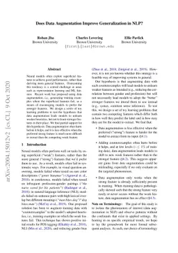 Does Data Augmentation Improve Generalization in NLP?