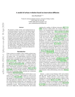 A model of urban evolution based on innovation diffusion