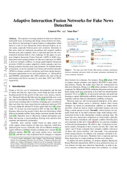 Adaptive Interaction Fusion Networks for Fake News Detection
