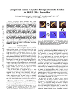 Unsupervised Domain Adaptation through Inter-modal Rotation for RGB-D
  Object Recognition