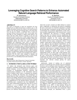 Leveraging Cognitive Search Patterns to Enhance Automated Natural
  Language Retrieval Performance