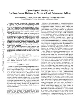 Cyber-Physical Mobility Lab: An Open-Source Platform for Networked and
  Autonomous Vehicles