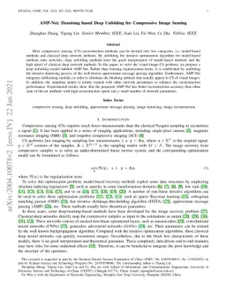 AMP-Net: Denoising based Deep Unfolding for Compressive Image Sensing