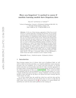 Have you forgotten? A method to assess if machine learning models have
  forgotten data