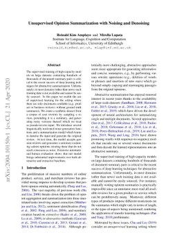 Unsupervised Opinion Summarization with Noising and Denoising