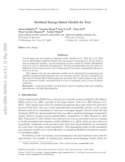 Residual Energy-Based Models for Text