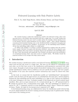 Federated Learning with Only Positive Labels