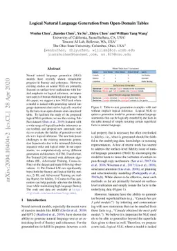 Logical Natural Language Generation from Open-Domain Tables