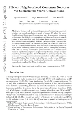 Efficient Neighbourhood Consensus Networks via Submanifold Sparse
  Convolutions
