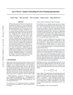 Up or Down? Adaptive Rounding for Post-Training Quantization