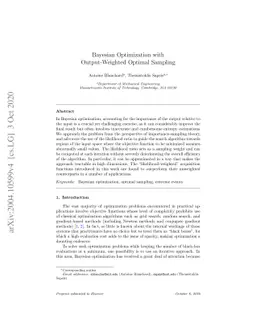 Bayesian Optimization with Output-Weighted Optimal Sampling
