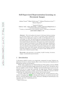 Self-Supervised Representation Learning on Document Images