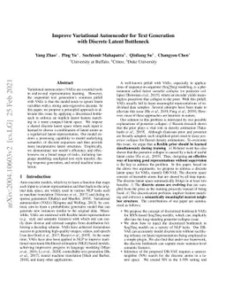 Improve Variational Autoencoder for Text Generationwith Discrete Latent
  Bottleneck