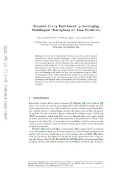 Semantic Entity Enrichment by Leveraging Multilingual Descriptions for
  Link Prediction