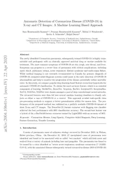 Automatic Detection of Coronavirus Disease (COVID-19) in X-ray and CT
  Images: A Machine Learning-Based Approach
