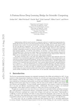 A Fortran-Keras Deep Learning Bridge for Scientific Computing