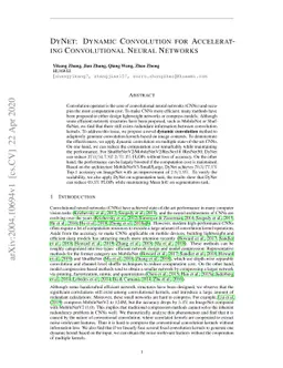 DyNet: Dynamic Convolution for Accelerating Convolutional Neural
  Networks