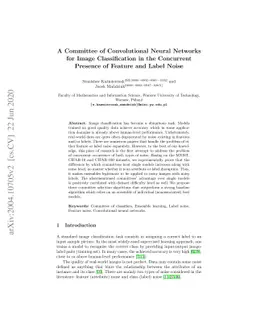 A Committee of Convolutional Neural Networks for Image Classication in
  the Concurrent Presence of Feature and Label Noise