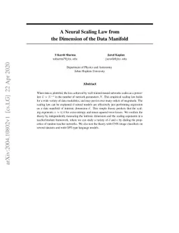 A Neural Scaling Law from the Dimension of the Data Manifold