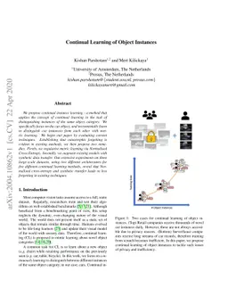 Continual Learning of Object Instances
