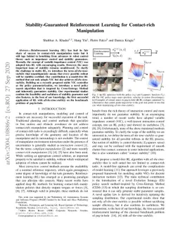 Stability-Guaranteed Reinforcement Learning for Contact-rich
  Manipulation