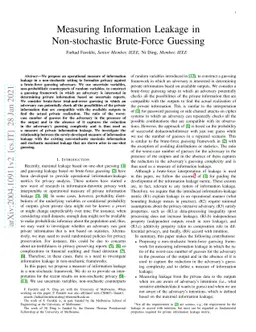 Measuring Information Leakage in Non-stochastic Brute-Force Guessing