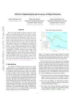 YOLOv4: Optimal Speed and Accuracy of Object Detection