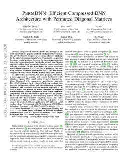 PERMDNN: Efficient Compressed DNN Architecture with Permuted Diagonal
  Matrices
