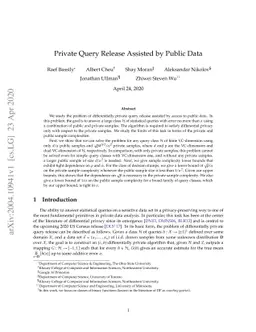 Private Query Release Assisted by Public Data