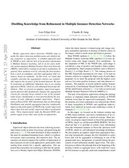 Distilling Knowledge from Refinement in Multiple Instance Detection
  Networks
