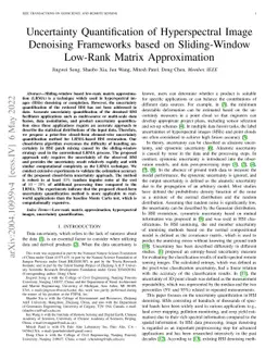 Uncertainty Quantification for Hyperspectral Image Denoising Frameworks
  based on Low-rank Matrix Approximation