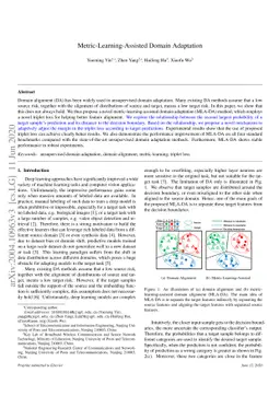 Metric-Learning-Assisted Domain Adaptation