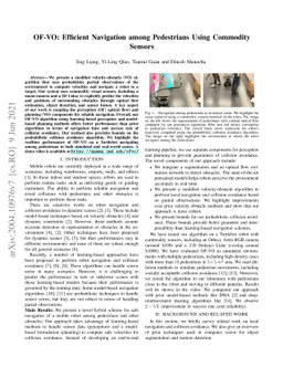 OF-VO: Efficient Navigation among Pedestrians Using Commodity Sensors