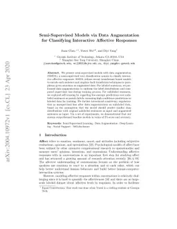 Semi-Supervised Models via Data Augmentationfor Classifying Interactive
  Affective Responses