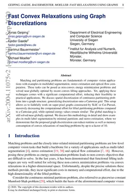 Fast Convex Relaxations using Graph Discretizations
