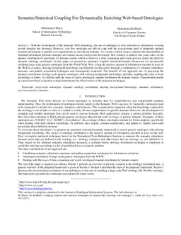 Coupling semantic and statistical techniques for dynamically enriching
  web ontologies