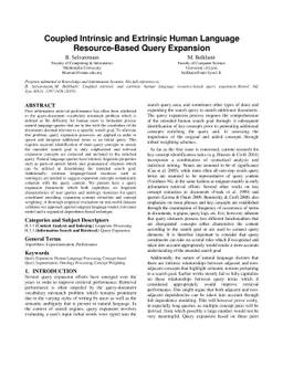 Coupled intrinsic and extrinsic human language resource-based query
  expansion
