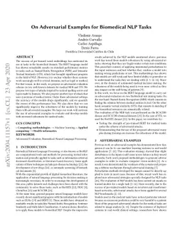 On Adversarial Examples for Biomedical NLP Tasks