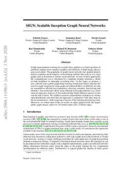 SIGN: Scalable Inception Graph Neural Networks