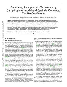 Simulating Anisoplanatic Turbulence by Sampling Inter-modal and
  Spatially Correlated Zernike Coefficients