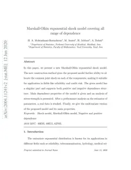 Marshall-Olkin exponential shock model covering all range of dependence