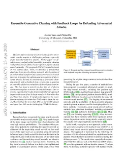 Ensemble Generative Cleaning with Feedback Loops for Defending
  Adversarial Attacks