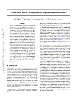 Unsupervised Speech Decomposition via Triple Information Bottleneck