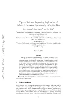 Tip the Balance: Improving Exploration of Balanced Crossover Operators
  by Adaptive Bias