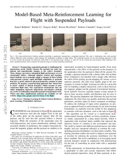 Model-Based Meta-Reinforcement Learning for Flight with Suspended
  Payloads