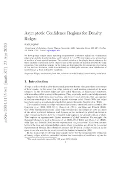 Asymptotic Confidence Regions for Density Ridges