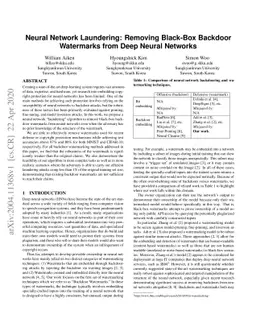 Neural Network Laundering: Removing Black-Box Backdoor Watermarks from
  Deep Neural Networks