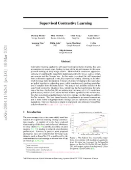 Supervised Contrastive Learning